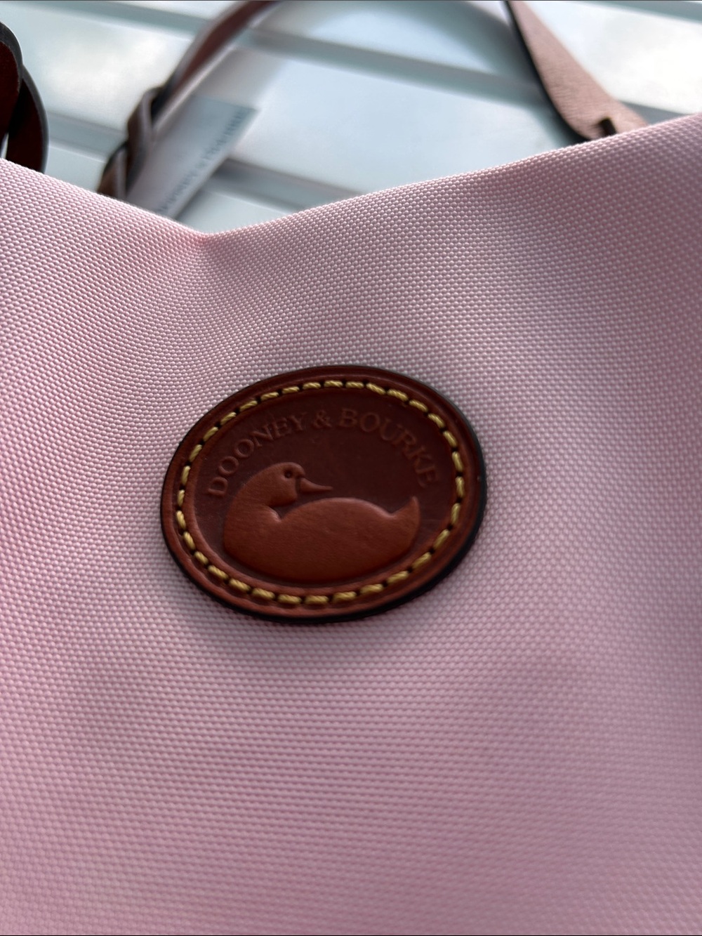 Dooney & Bourke Light Pink Tote with Brown Leather Trim - Picture 5 of 9